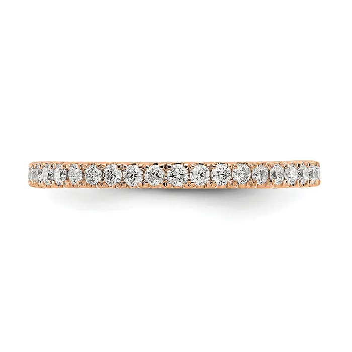 Goldia Rings 14k Rose Gold 12 Ct Lab Grown Diamond VSSI G Shared Prong Eternity Band Ring
