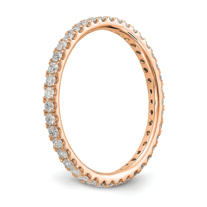 Goldia Rings 14k Rose Gold 12 Ct Lab Grown Diamond VSSI G Shared Prong Eternity Band Ring