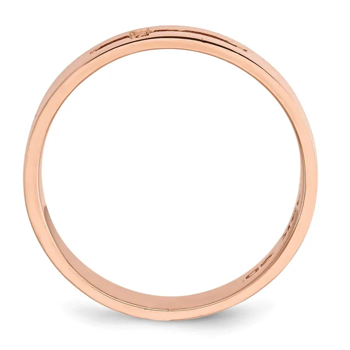 Goldia Rings 14k Rose Gold Polished Cutout Cross Mens Ring
