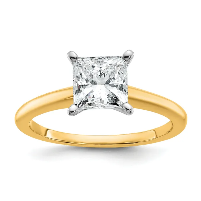 Goldia Rings 14k Twotone 1 12 Ct Certified Lab Grown Diamond VSSI G Princess Solitare Engagement Ring
