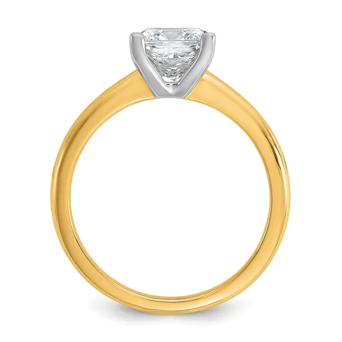 Goldia Rings 14k Twotone 1 12 Ct Certified Lab Grown Diamond VSSI G Princess Solitare Engagement Ring