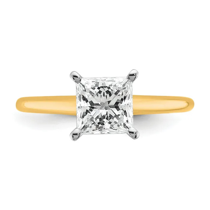 Goldia Rings 14k Twotone 1 12 Ct Certified Lab Grown Diamond VSSI G Princess Solitare Engagement Ring
