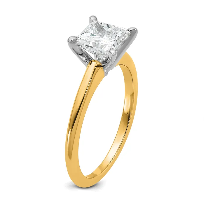 Goldia Rings 14k Twotone 1 12 Ct Certified Lab Grown Diamond VSSI G Princess Solitare Engagement Ring