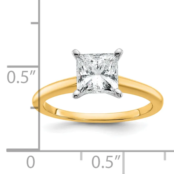 Goldia Rings 14k Twotone 1 12 Ct Certified Lab Grown Diamond VSSI G Princess Solitare Engagement Ring