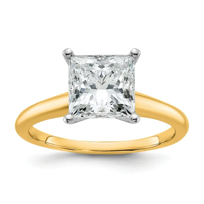 Goldia Rings 14k Twotone 2 12 Ct Lab Grown Diamond VSSI G Princess Solitare Engagement Ring