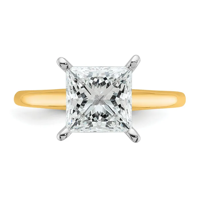 Goldia Rings 14k Twotone 2 12 Ct Lab Grown Diamond VSSI G Princess Solitare Engagement Ring