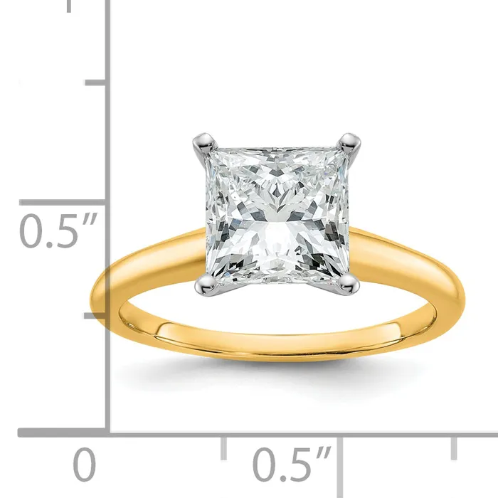 Goldia Rings 14k Twotone 2 12 Ct Lab Grown Diamond VSSI G Princess Solitare Engagement Ring