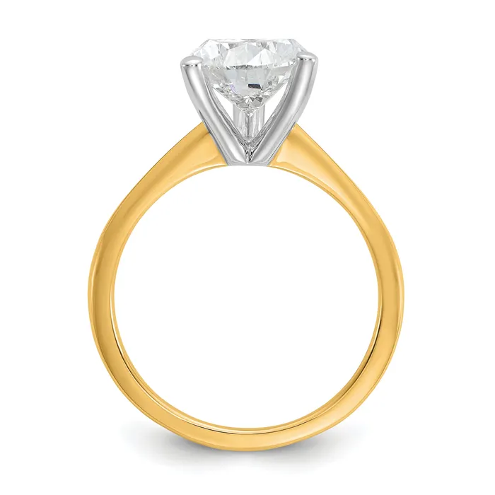 Goldia Rings 14k Twotone 3 Ct Lab Grown Diamond VSSI G Pear Solitare Engagement Ring