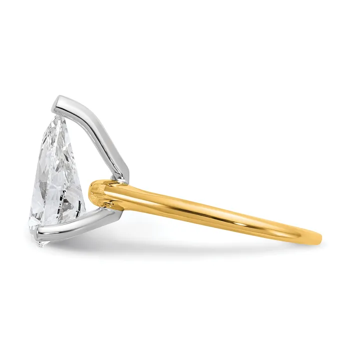 Goldia Rings 14k Twotone 3 Ct Lab Grown Diamond VSSI G Pear Solitare Engagement Ring