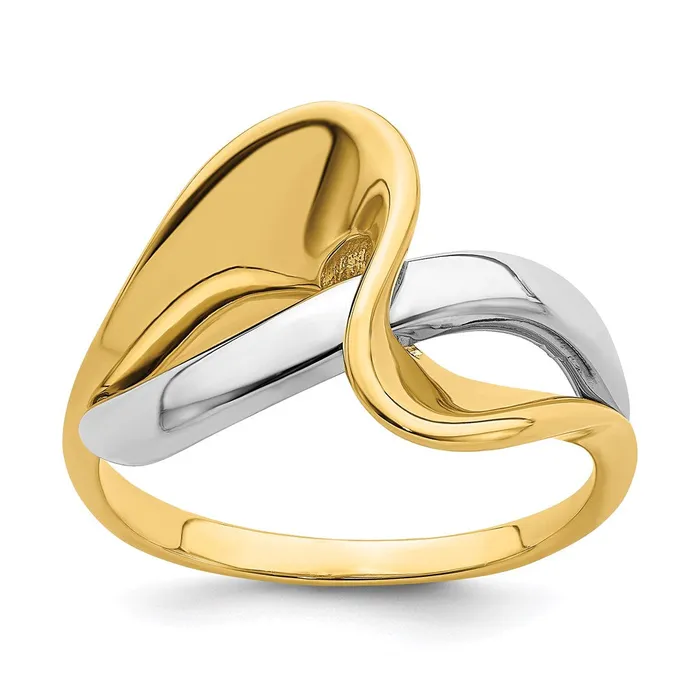 Goldia Rings 14K TwoTone Gold Freeform Style Wave Ring