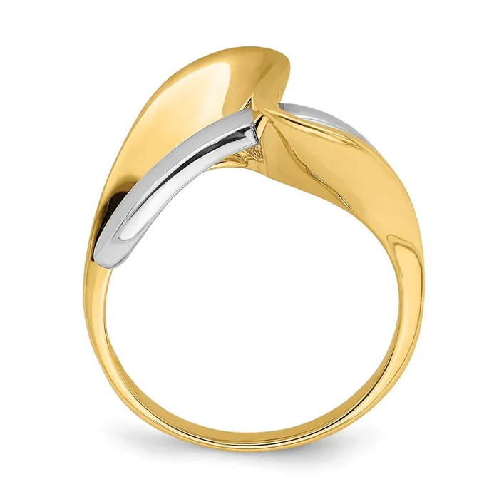 Goldia Rings 14K TwoTone Gold Freeform Style Wave Ring