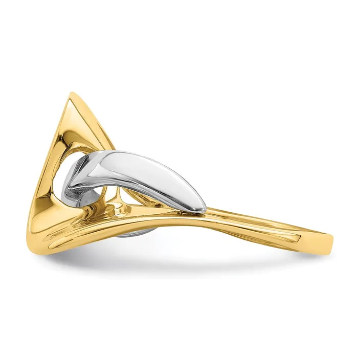 Goldia Rings 14K TwoTone Gold Freeform Style Wave Ring