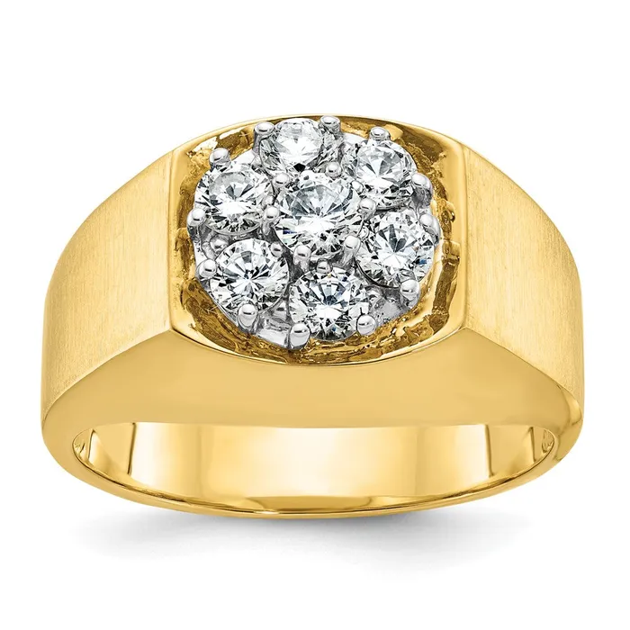 Goldia Rings 14k Twotone Gold Mens Polished and Satin Diamond Ring Mounting