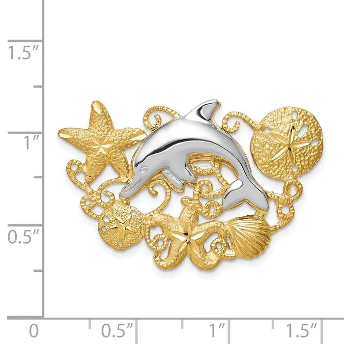 Goldia Rings 14k Twotone Gold Sea Life Fits 5mm6mm Slide