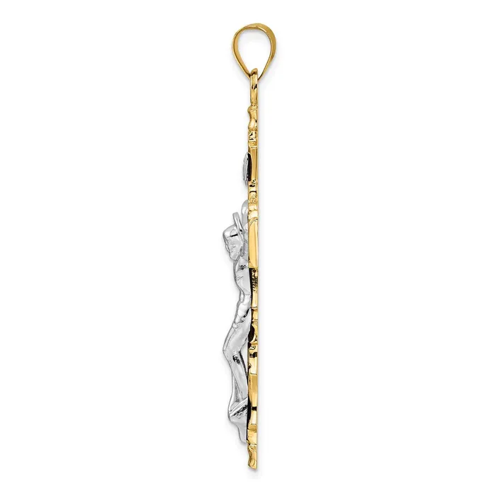 Goldia Rings 14k Twotone Gold Solid INRI Crucifix Pendant