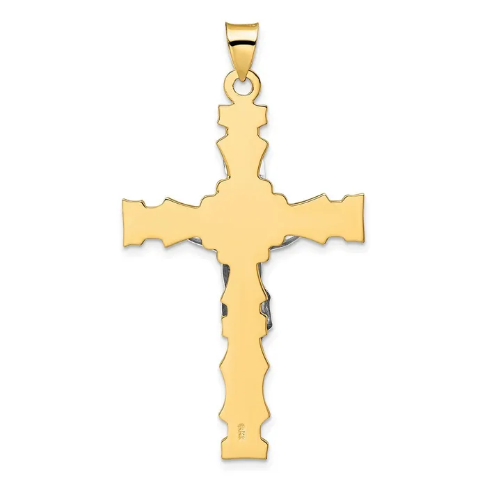 Goldia Rings 14k Twotone Gold Solid INRI Crucifix Pendant