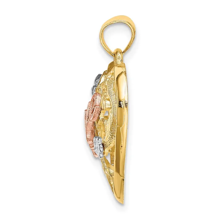 Goldia Rings 14k Twotone Gold wWhite Rhodium LOVE Heart Charm