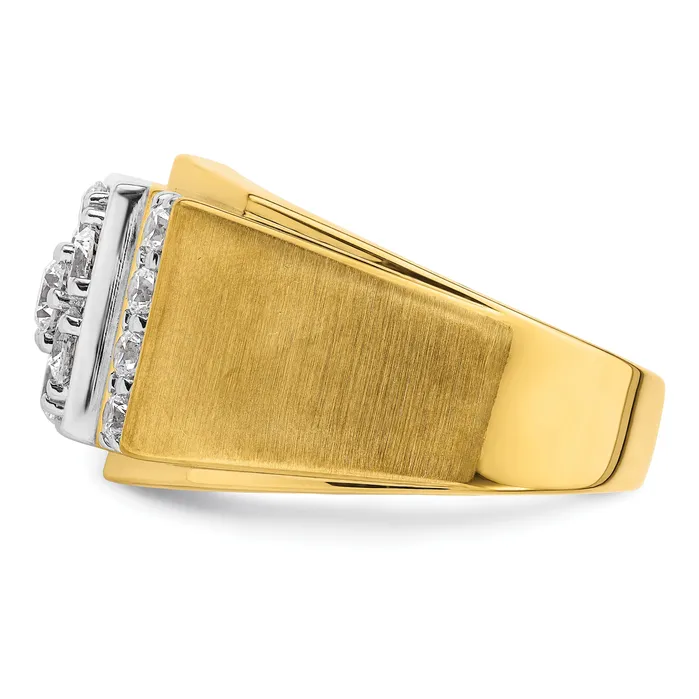 Goldia Rings 14k Twotone Two Tone 1 34 Ct Lab Grown Diamond VSSI G Mens Polished and Satin Cluster Ring