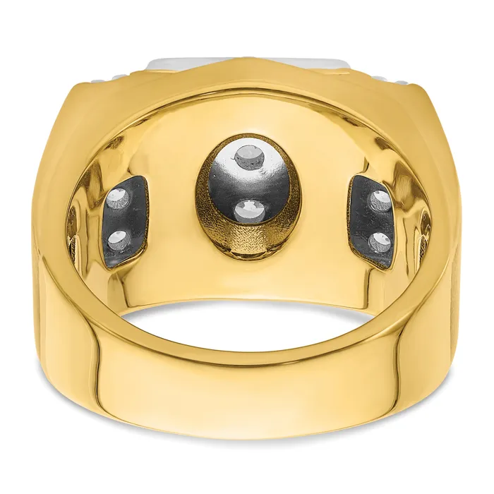 Goldia Rings 14k Twotone Two Tone 1 34 Ct Lab Grown Diamond VSSI G Mens Polished and Satin Cluster Ring