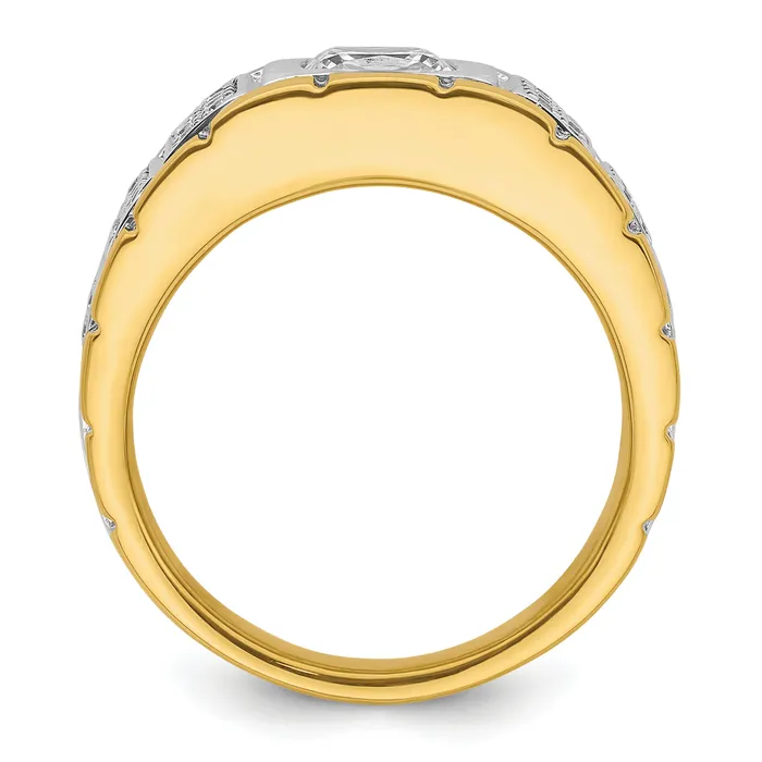 Goldia Rings 14k Twotone Two Tone 38 Ct Lab Grown Diamond VSSI G Polished Mens Ring