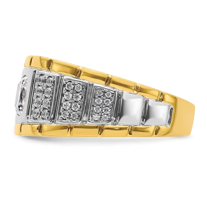 Goldia Rings 14k Twotone Two Tone 38 Ct Lab Grown Diamond VSSI G Polished Mens Ring
