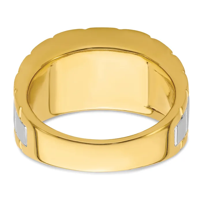 Goldia Rings 14k Twotone Two Tone 38 Ct Lab Grown Diamond VSSI G Polished Mens Ring
