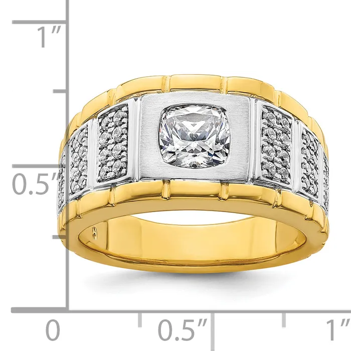Goldia Rings 14k Twotone Two Tone 38 Ct Lab Grown Diamond VSSI G Polished Mens Ring