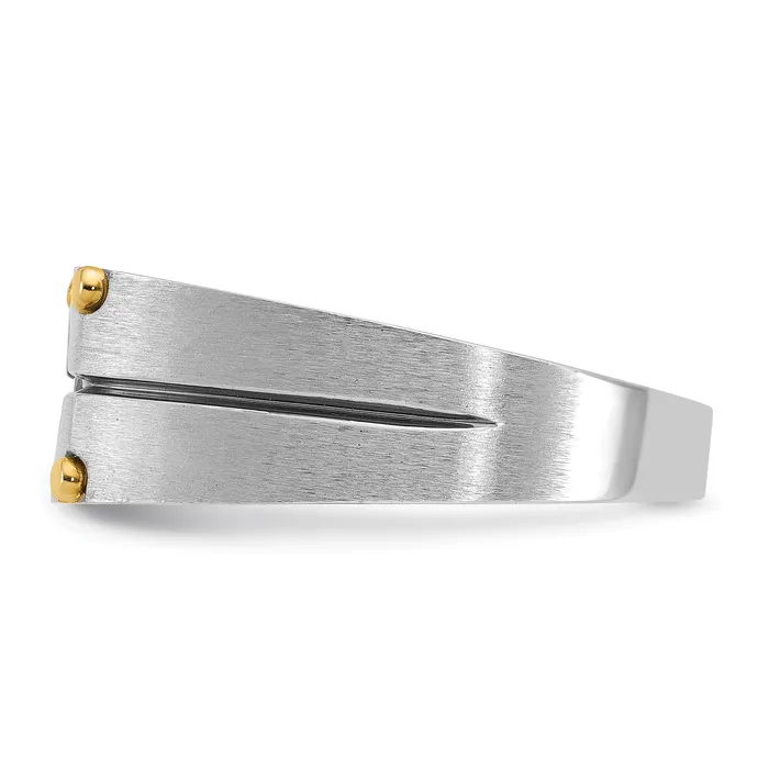 Goldia Rings 14k Twotone Two Tone with Black Rhodium 12 Ct Lab Grown Diamond VSSI G Polished and Satin Mens Ring