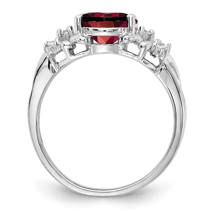 Goldia Rings 14k White Gold 10x8mm Oval Garnet A Real Diamond ring