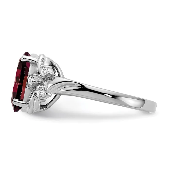 Goldia Rings 14k White Gold 10x8mm Oval Garnet A Real Diamond ring