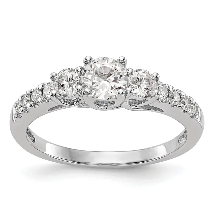 Goldia Rings 14k White Gold 34 Ct Lab Grown Diamond VSSI G Three Stone Engagement Ring