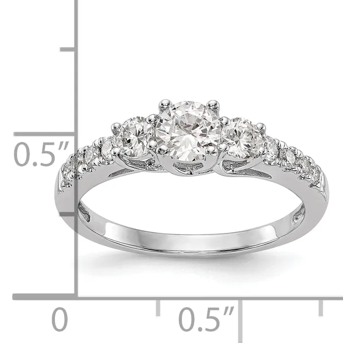 Goldia Rings 14k White Gold 34 Ct Lab Grown Diamond VSSI G Three Stone Engagement Ring