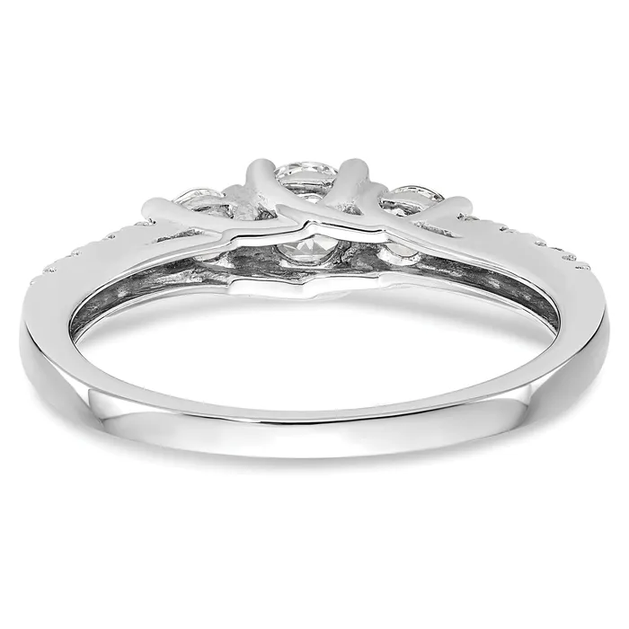 Goldia Rings 14k White Gold 34 Ct Lab Grown Diamond VSSI G Three Stone Engagement Ring