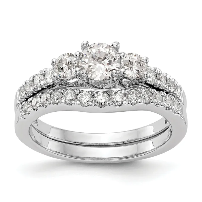 Goldia Rings 14k White Gold 34 Ct Lab Grown Diamond VSSI G Three Stone Engagement Ring