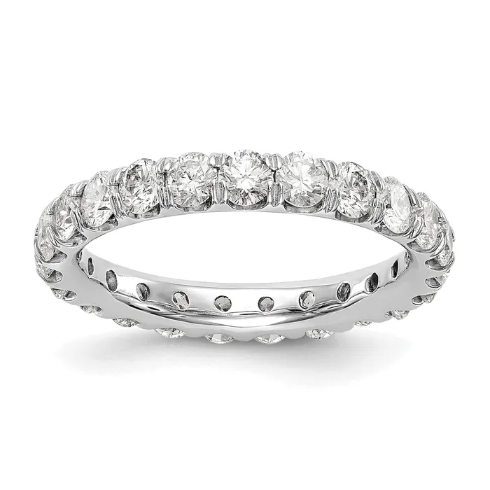 Goldia Rings 14k White Gold 3 Ct Lab Grown Diamond VSSI G Shared Prong Eternity Band Ring