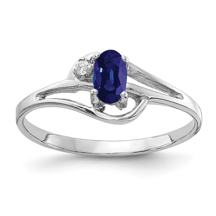 Goldia Rings 14k White Gold 5x3mm Oval Sapphire A Real Diamond ring