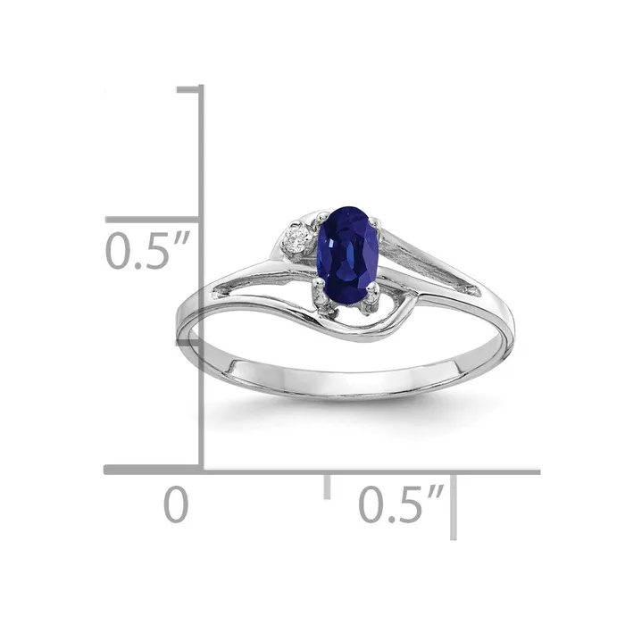 Goldia Rings 14k White Gold 5x3mm Oval Sapphire A Real Diamond ring