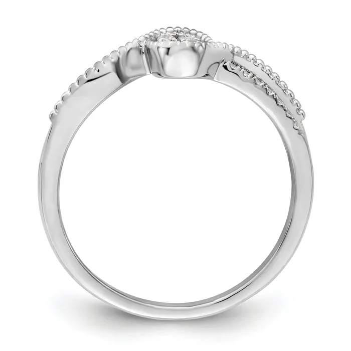 Goldia Rings 14K White Gold First Promise Lab Grown VSSI G Diamond Small Cluster Promise