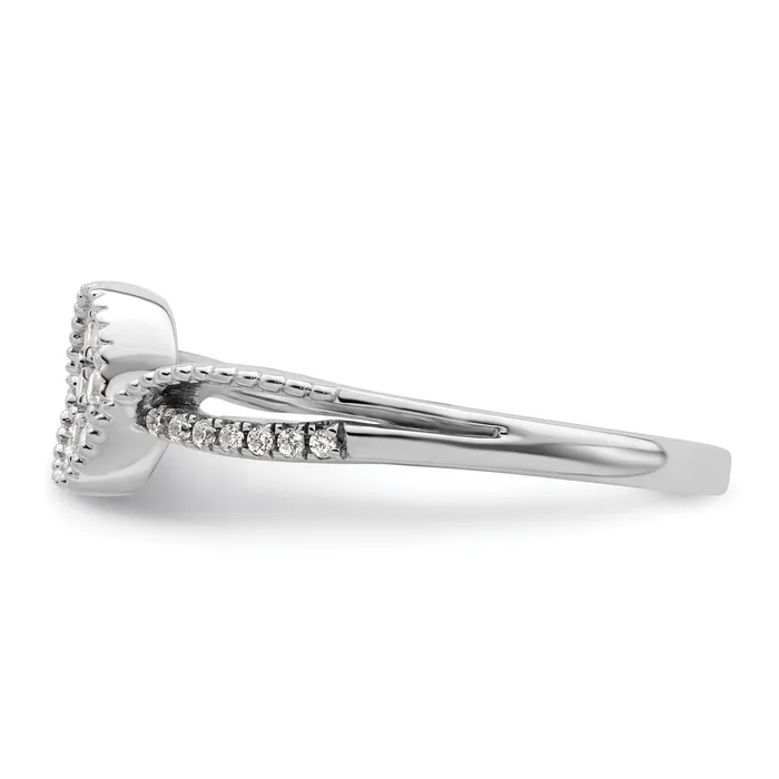 Goldia Rings 14K White Gold First Promise Lab Grown VSSI G Diamond Small Cluster Promise