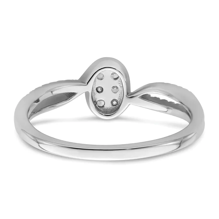 Goldia Rings 14K White Gold First Promise Lab Grown VSSI G Diamond Small Cluster Promise
