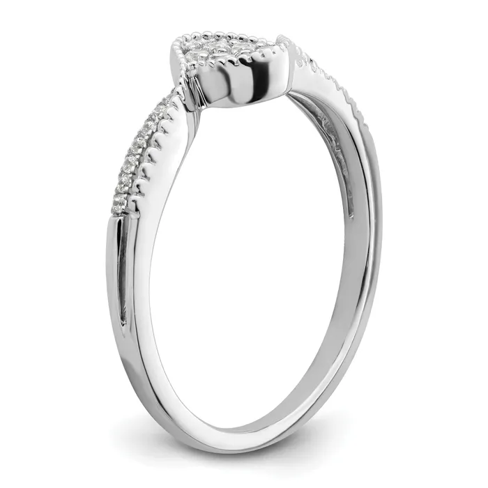 Goldia Rings 14K White Gold First Promise Lab Grown VSSI G Diamond Small Cluster Promise