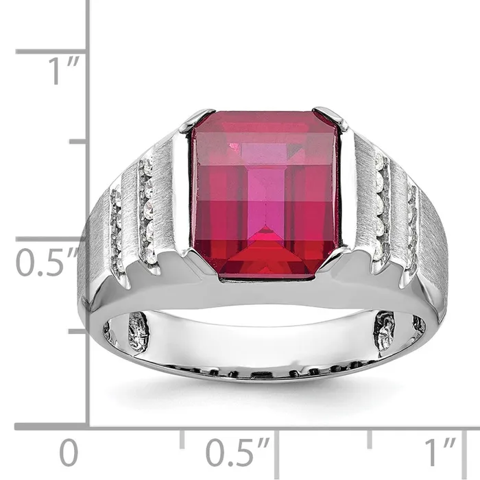 Goldia Rings 14k White Gold Mens Gemstone and Diamond Ring Mounting