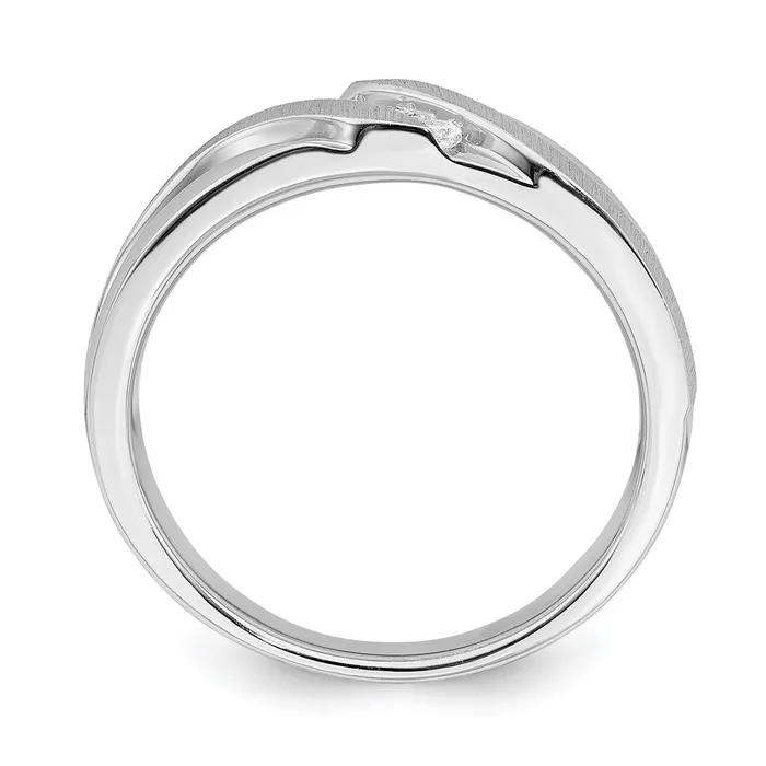 Goldia Rings 14k White Gold Mens Real Diamond Band