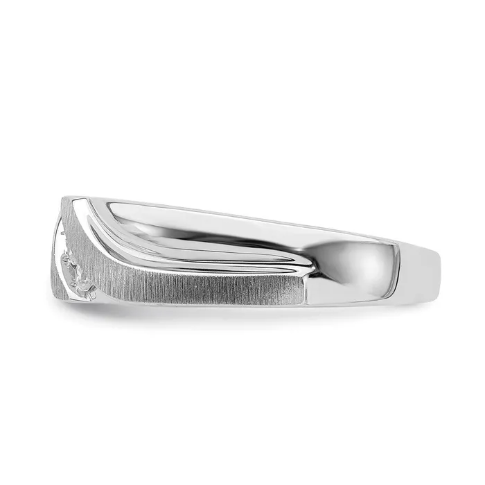 Goldia Rings 14k White Gold Mens Real Diamond Band