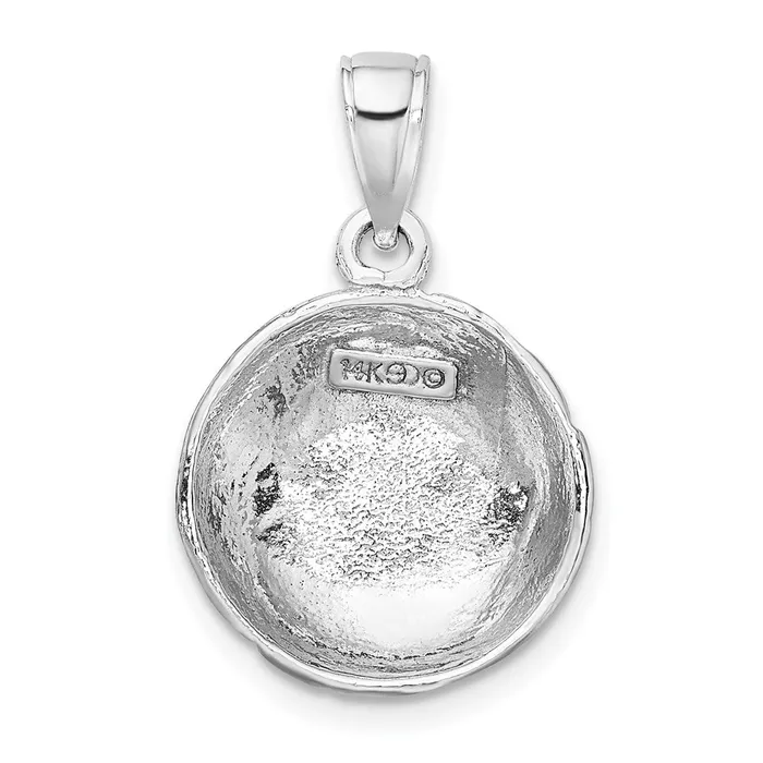 Goldia Rings 14k White Gold Polished OpenBacked Volleyball Pendant