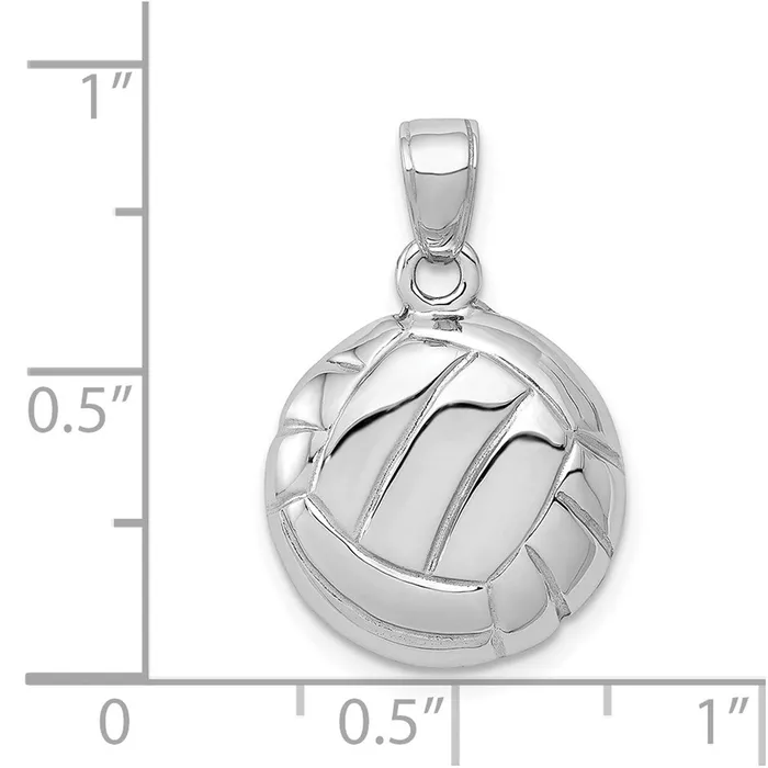 Goldia Rings 14k White Gold Polished OpenBacked Volleyball Pendant