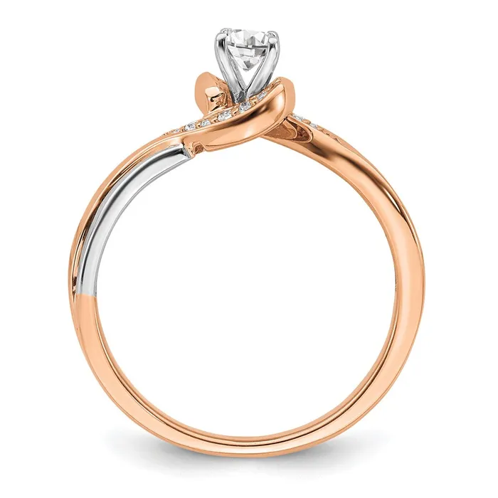 Goldia Rings 14K White u0026 Rose Gold Real Diamond Complete Engagement Ring