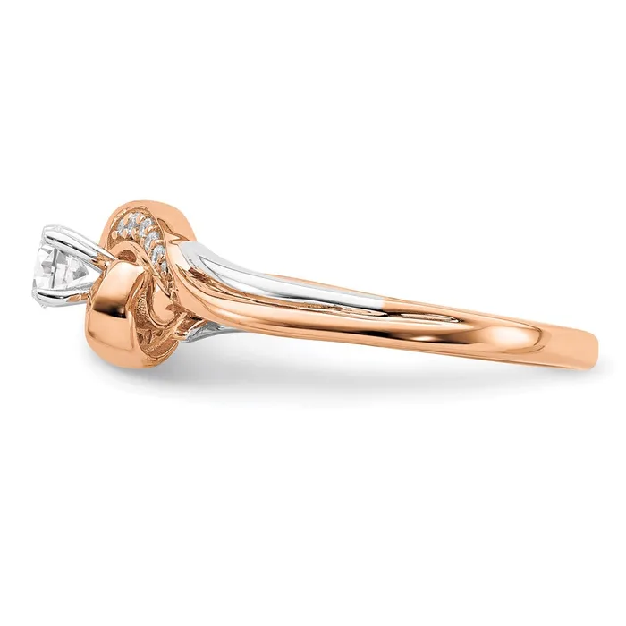 Goldia Rings 14K White u0026 Rose Gold Real Diamond Complete Engagement Ring
