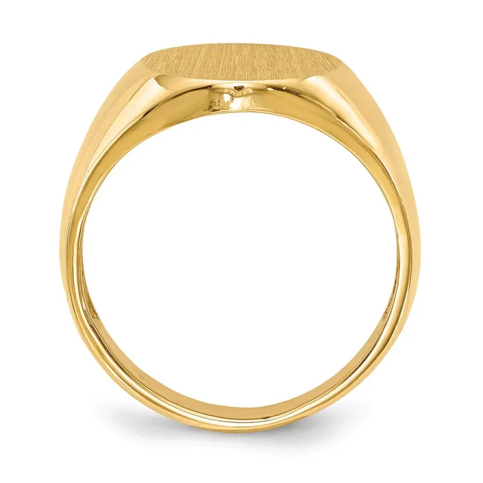 Goldia Rings 14K Yellow Gold 115mm x125mm Open Back Mens Signet Ring