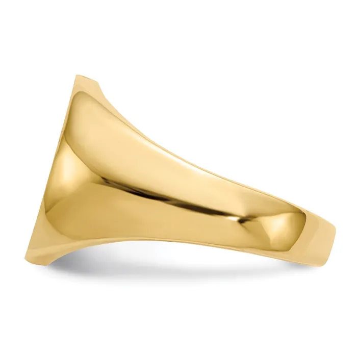 Goldia Rings 14K Yellow Gold 115mm x125mm Open Back Mens Signet Ring